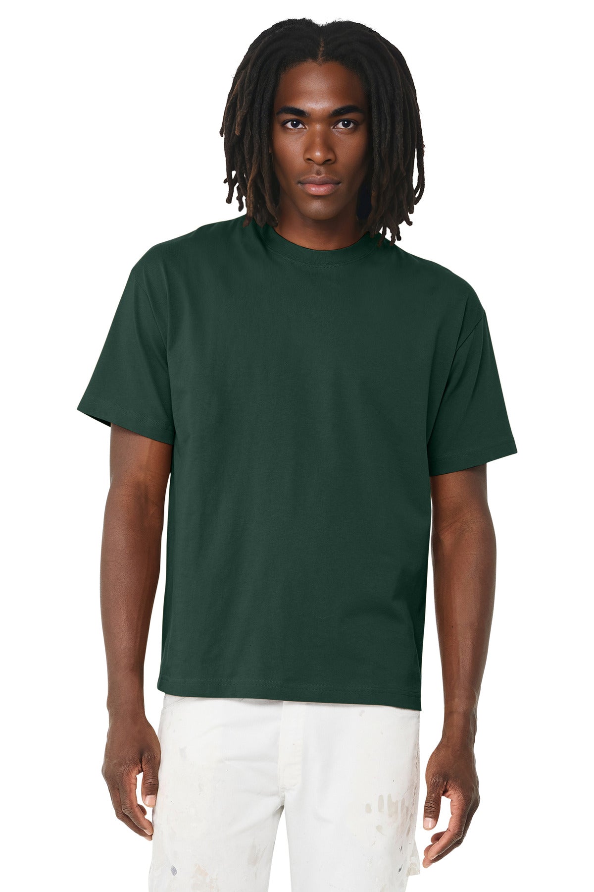 Front View of FOREST BELLA+CANVAS Unisex 6-Ounce Heavyweight Tee BC3010