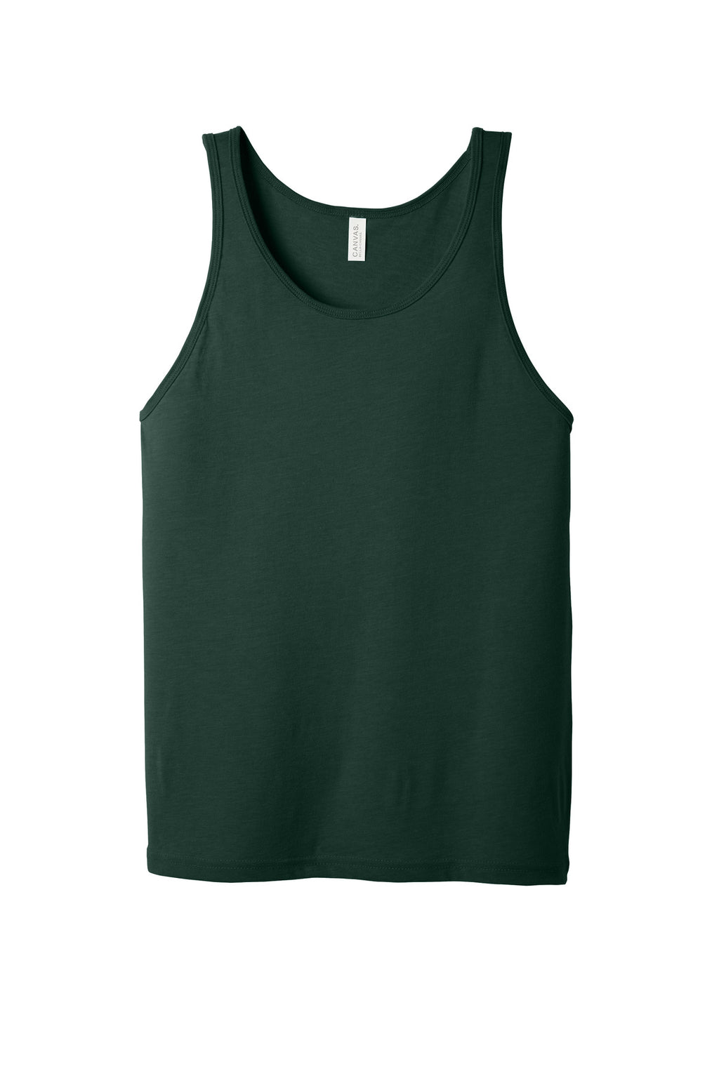 Front View of Forest BELLA+CANVAS Unisex Jersey Tank. BC3480