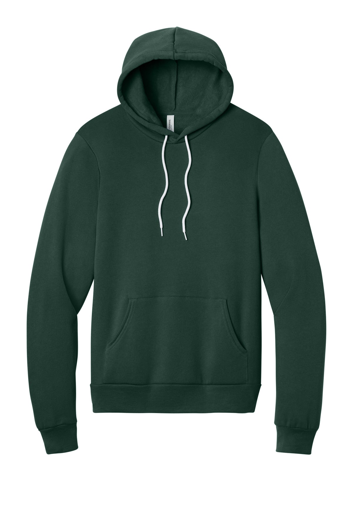 Front View of FOREST BELLA+CANVAS Unisex Sponge Fleece Pullover Hoodie. BC3719