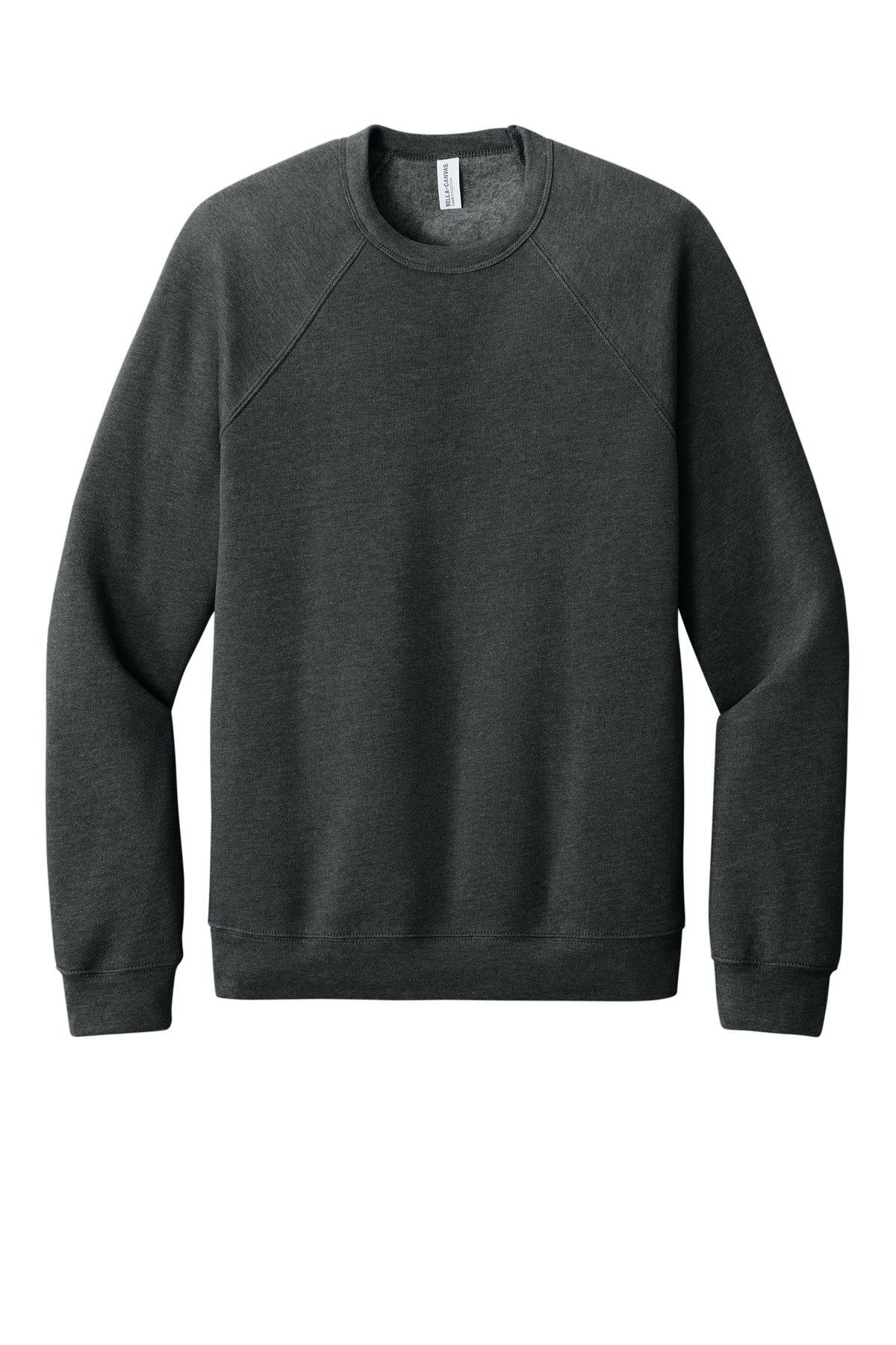 Front View of GAcidFlece BELLA+CANVAS Unisex Sponge Fleece Raglan Sweatshirt. BC3901