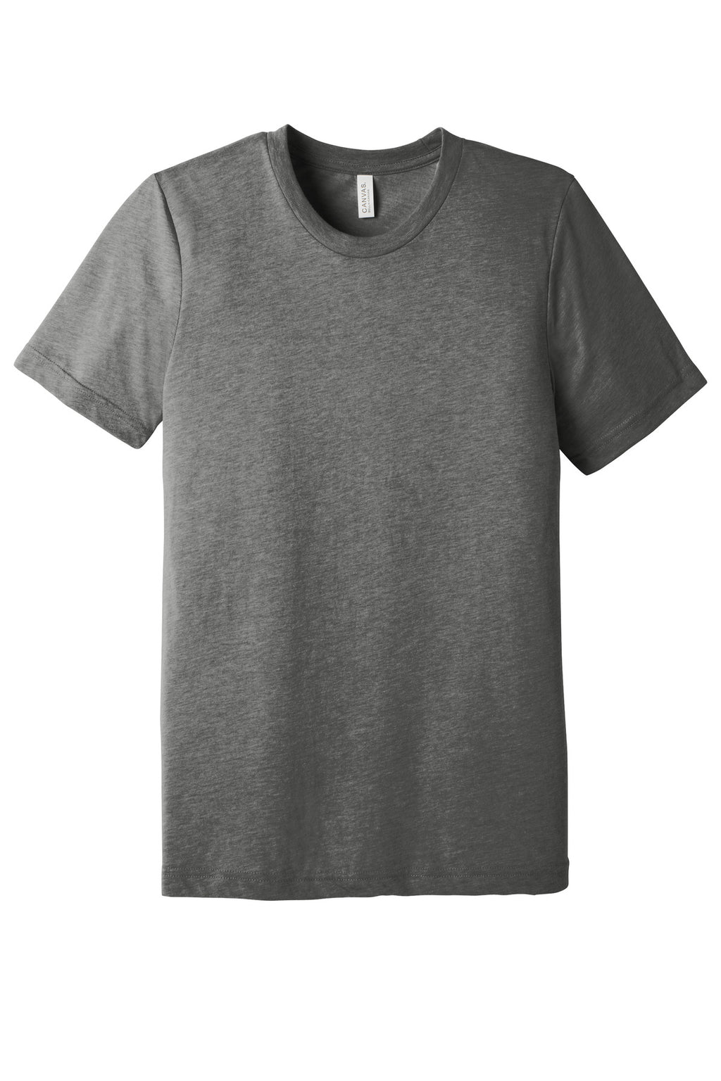 Front View of Grey TB BELLA+CANVAS Unisex Triblend Short Sleeve Tee. BC3413