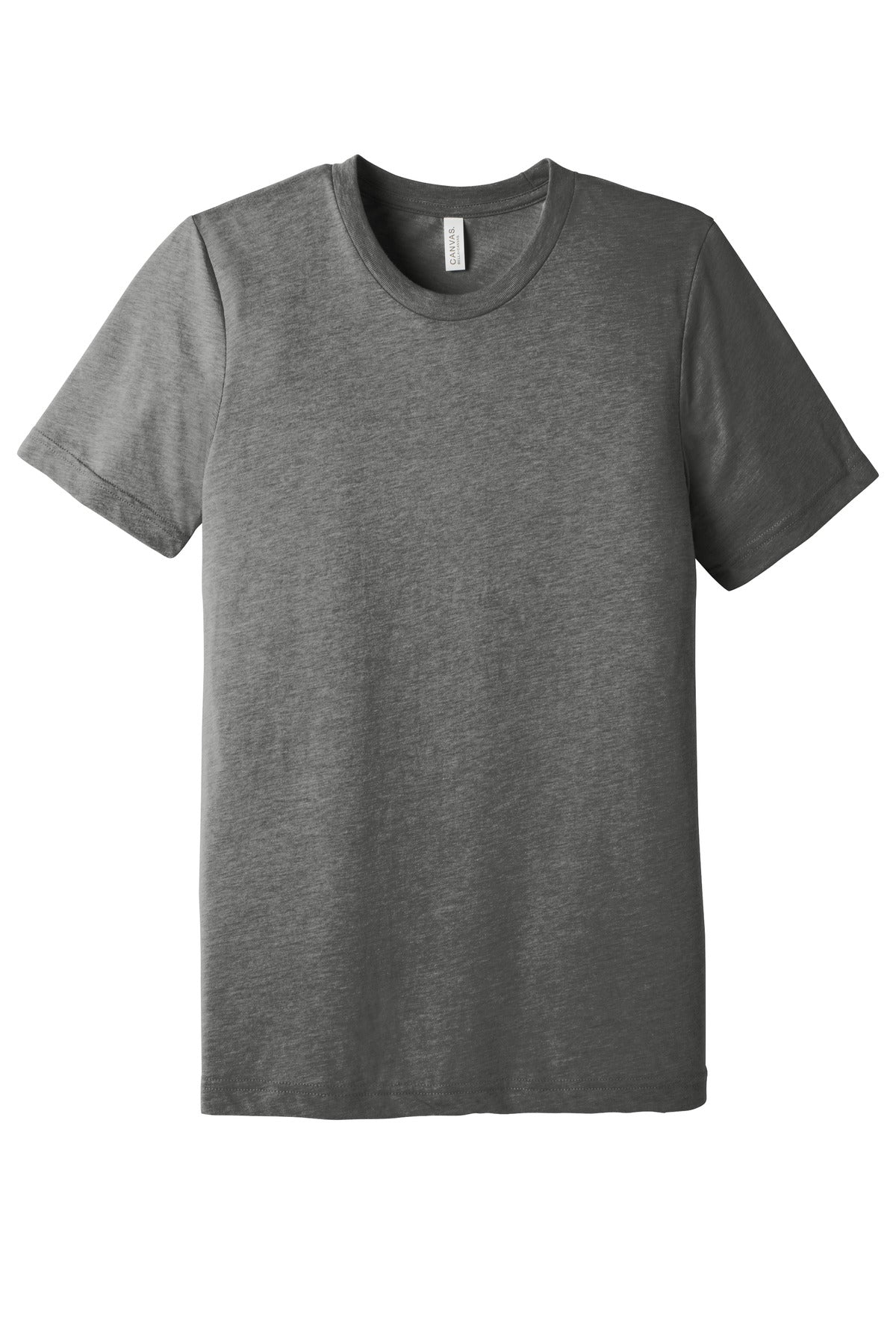 Front View of Grey TB BELLA+CANVAS Unisex Triblend Short Sleeve Tee. BC3413