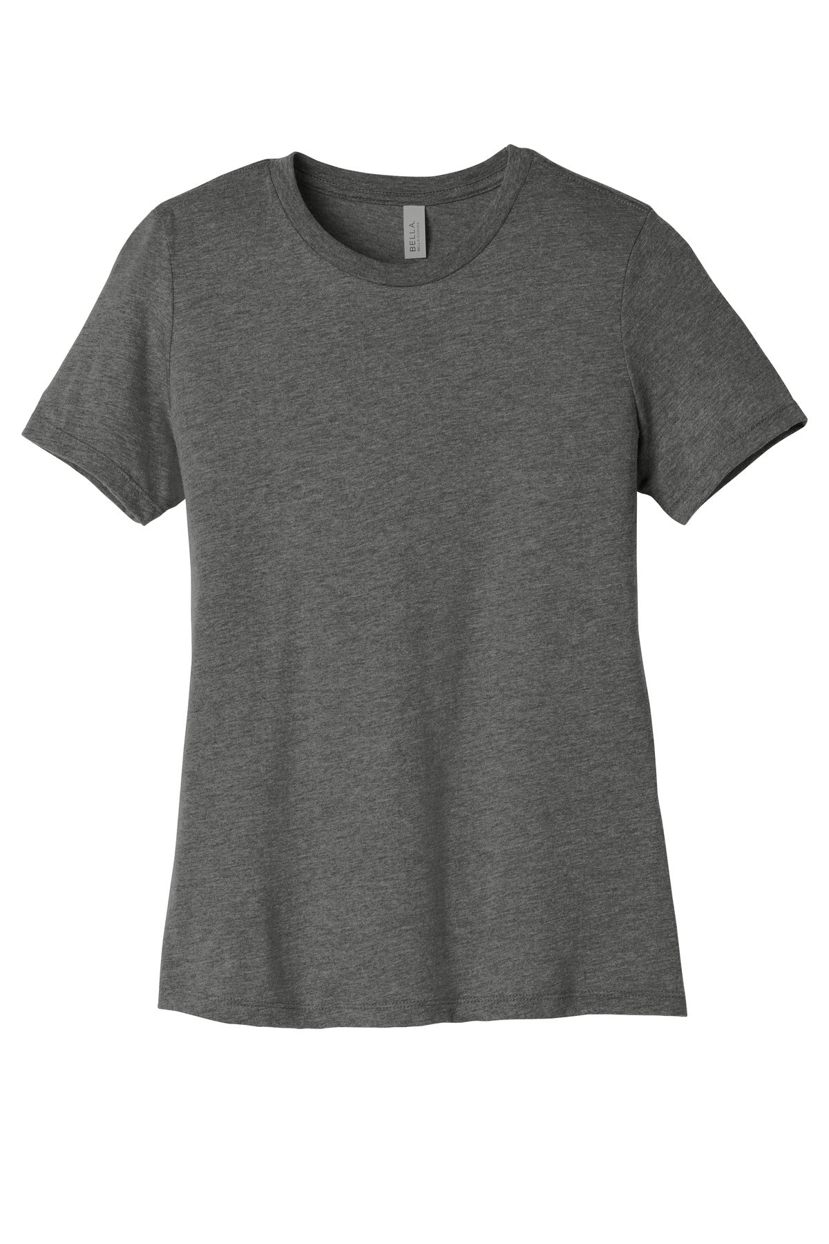 Front View of GreyTB BELLA+CANVAS Women's Relaxed Triblend Tee BC6413