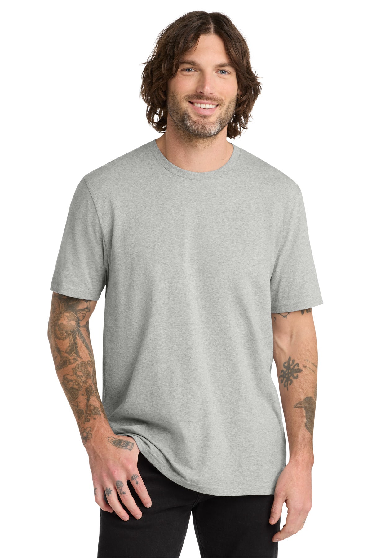 Front View of GrntGryHtr Allmade Unisex Organic Cotton Tee. AL2100