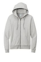 Front View of GrntGryHtr Allmade Unisex Organic French Terry Full-Zip Hoodie AL4002