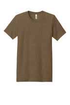 Front View of Ht Brown BELLA+CANVAS Unisex Heather CVC Short Sleeve Tee. BC3001CVC