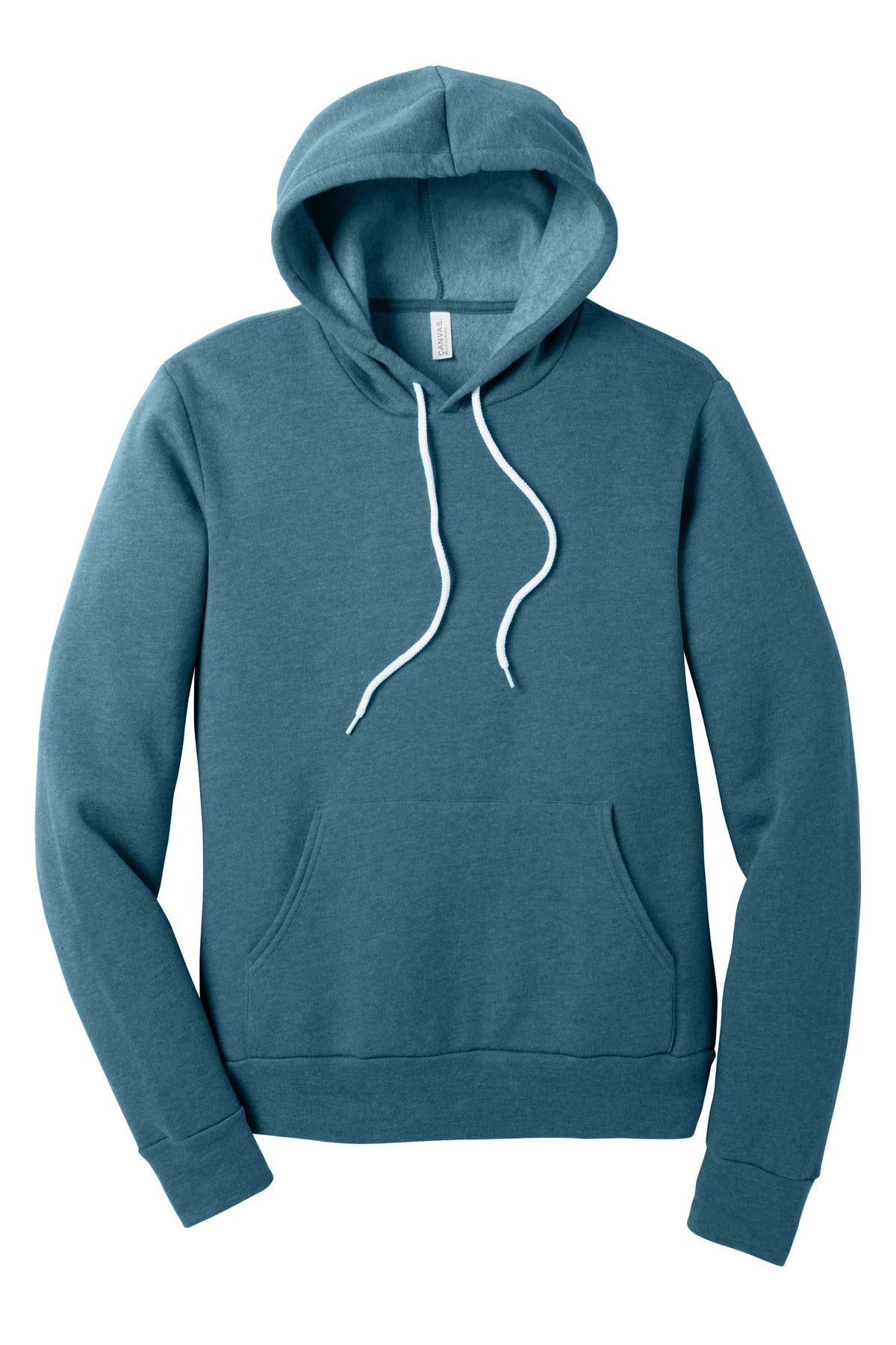 Front View of Ht Deep Teal BELLA+CANVAS Unisex Sponge Fleece Pullover Hoodie. BC3719