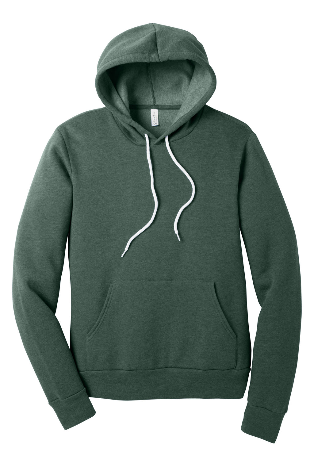 Front View of Ht Forest BELLA+CANVAS Unisex Sponge Fleece Pullover Hoodie. BC3719
