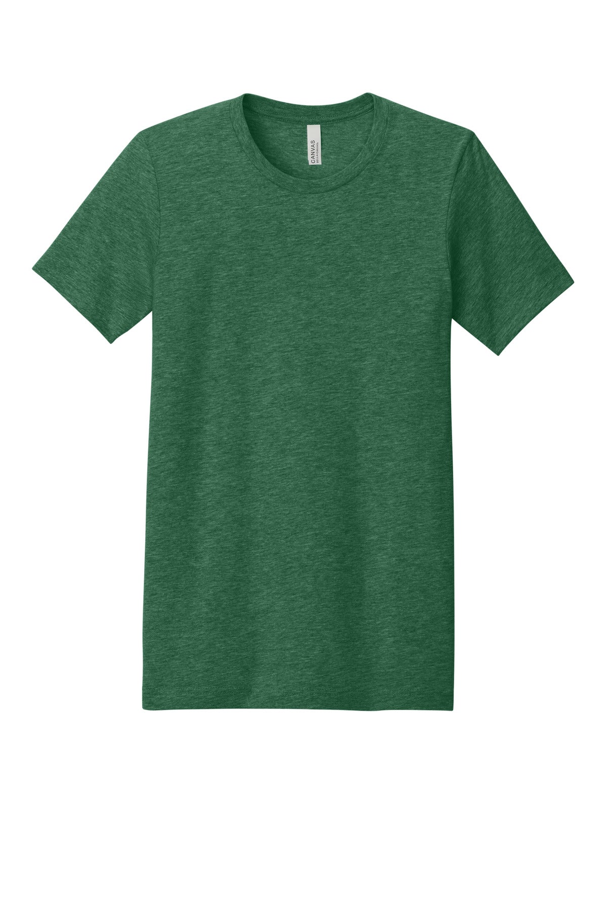 Front View of Ht Grass Green BELLA+CANVAS Unisex Heather CVC Short Sleeve Tee. BC3001CVC
