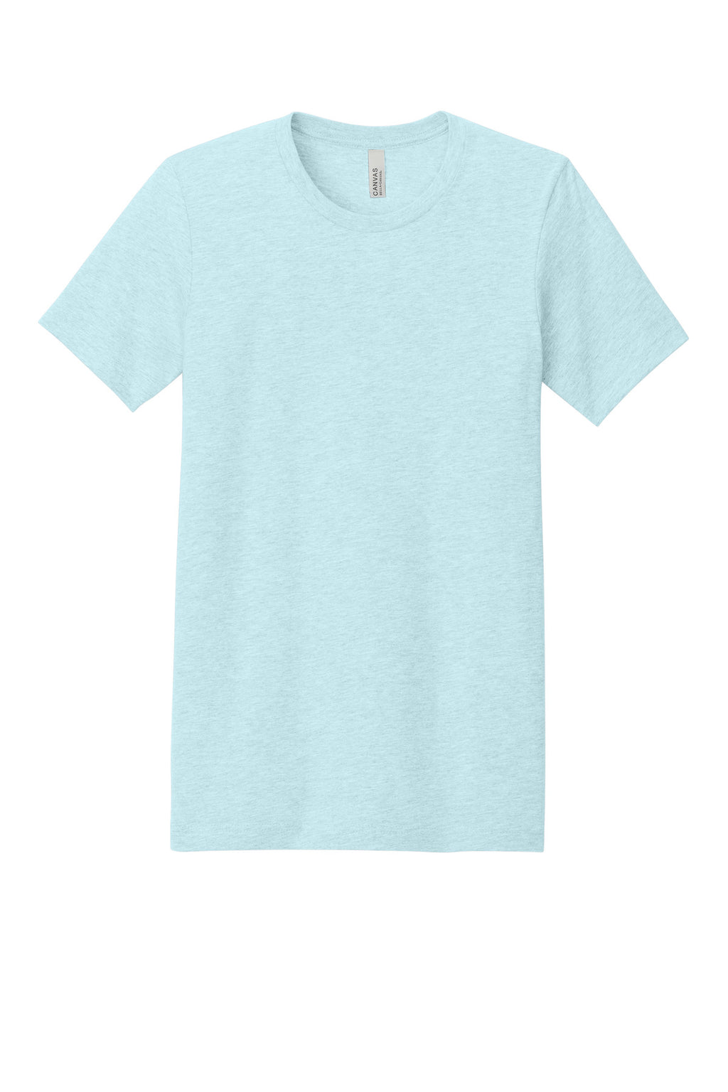 Front View of Ht Ice Blue BELLA+CANVAS Unisex Heather CVC Short Sleeve Tee. BC3001CVC