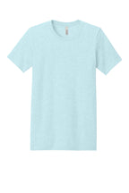 Front View of Ht Ice Blue BELLA+CANVAS Unisex Heather CVC Short Sleeve Tee. BC3001CVC