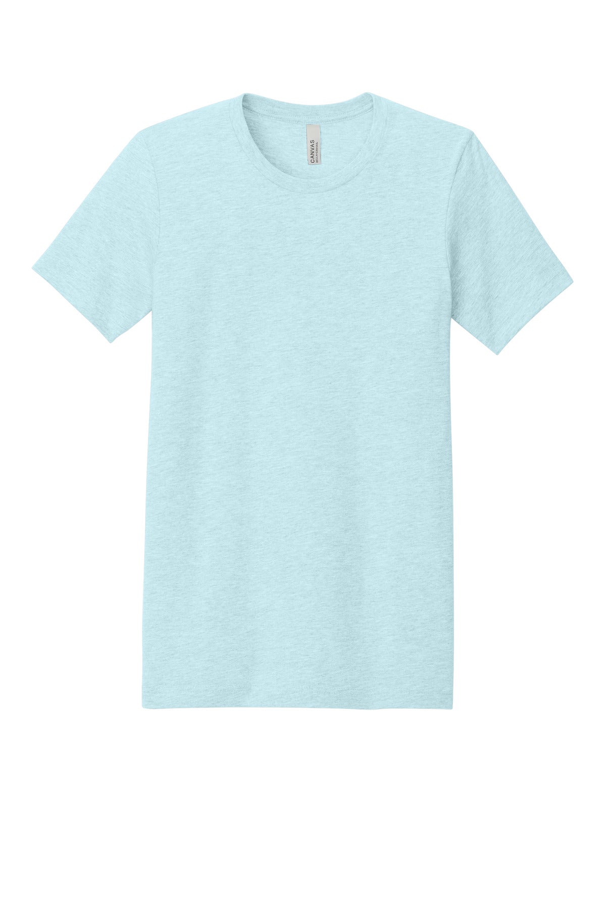 Front View of Ht Ice Blue BELLA+CANVAS Unisex Heather CVC Short Sleeve Tee. BC3001CVC