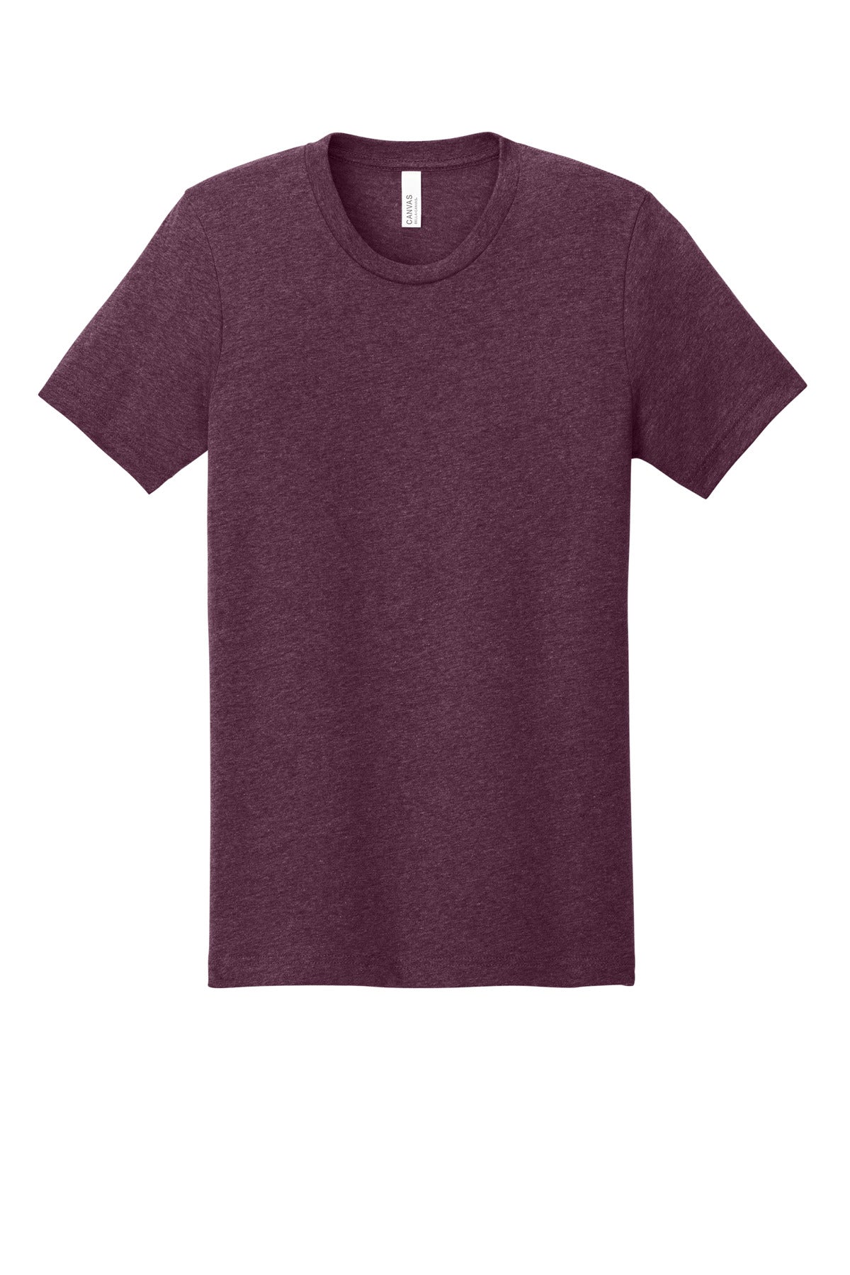 Front View of Ht Maroon BELLA+CANVAS Unisex Heather CVC Short Sleeve Tee. BC3001CVC