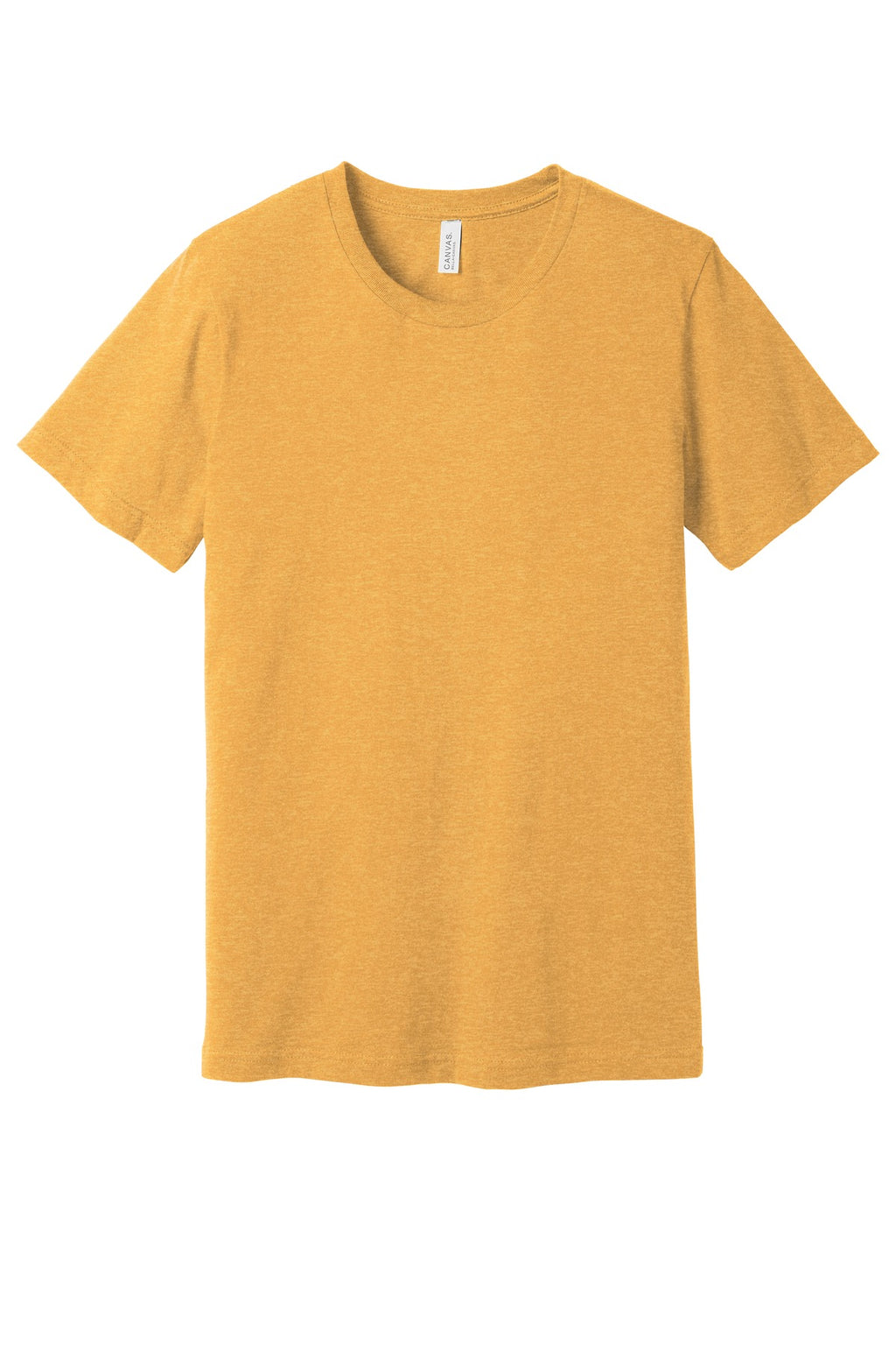Front View of Ht Mustard BELLA+CANVAS Unisex Heather CVC Short Sleeve Tee. BC3001CVC
