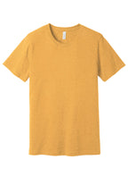 Front View of Ht Mustard BELLA+CANVAS Unisex Heather CVC Short Sleeve Tee. BC3001CVC