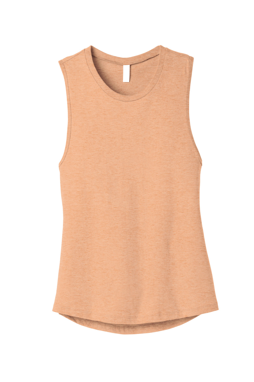 Front View of Ht Peach BELLA+CANVAS Women's Jersey Muscle Tank. BC6003
