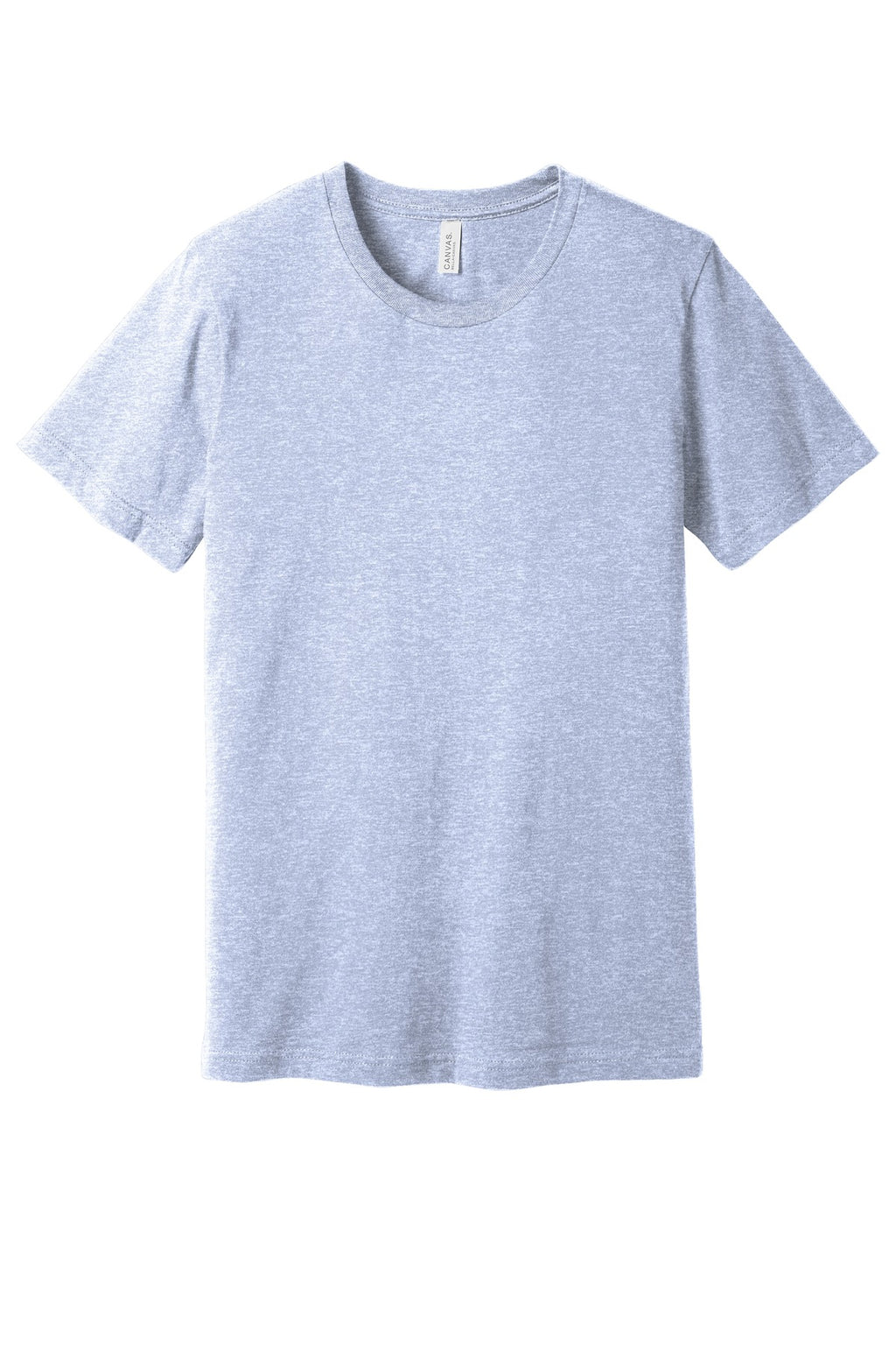 Front View of Ht Prm Blue BELLA+CANVAS Unisex Heather CVC Short Sleeve Tee. BC3001CVC