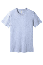 Front View of Ht Prm Blue BELLA+CANVAS Unisex Heather CVC Short Sleeve Tee. BC3001CVC