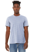 Front View of Ht Prm Blue BELLA+CANVAS Unisex Heather CVC Short Sleeve Tee. BC3001CVC