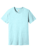 Front View of Ht Prm Ice Blu BELLA+CANVAS Unisex Heather CVC Short Sleeve Tee. BC3001CVC