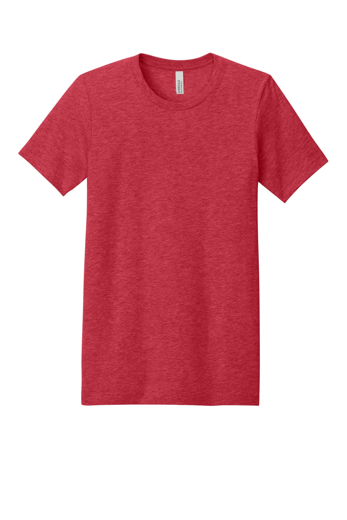 Front View of Ht Red BELLA+CANVAS Unisex Heather CVC Short Sleeve Tee. BC3001CVC