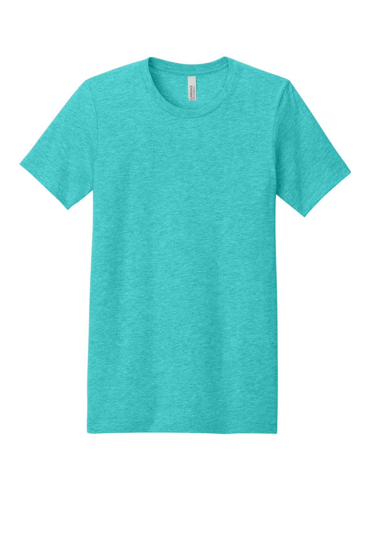 Front View of Ht Sea Green BELLA+CANVAS Unisex Heather CVC Short Sleeve Tee. BC3001CVC