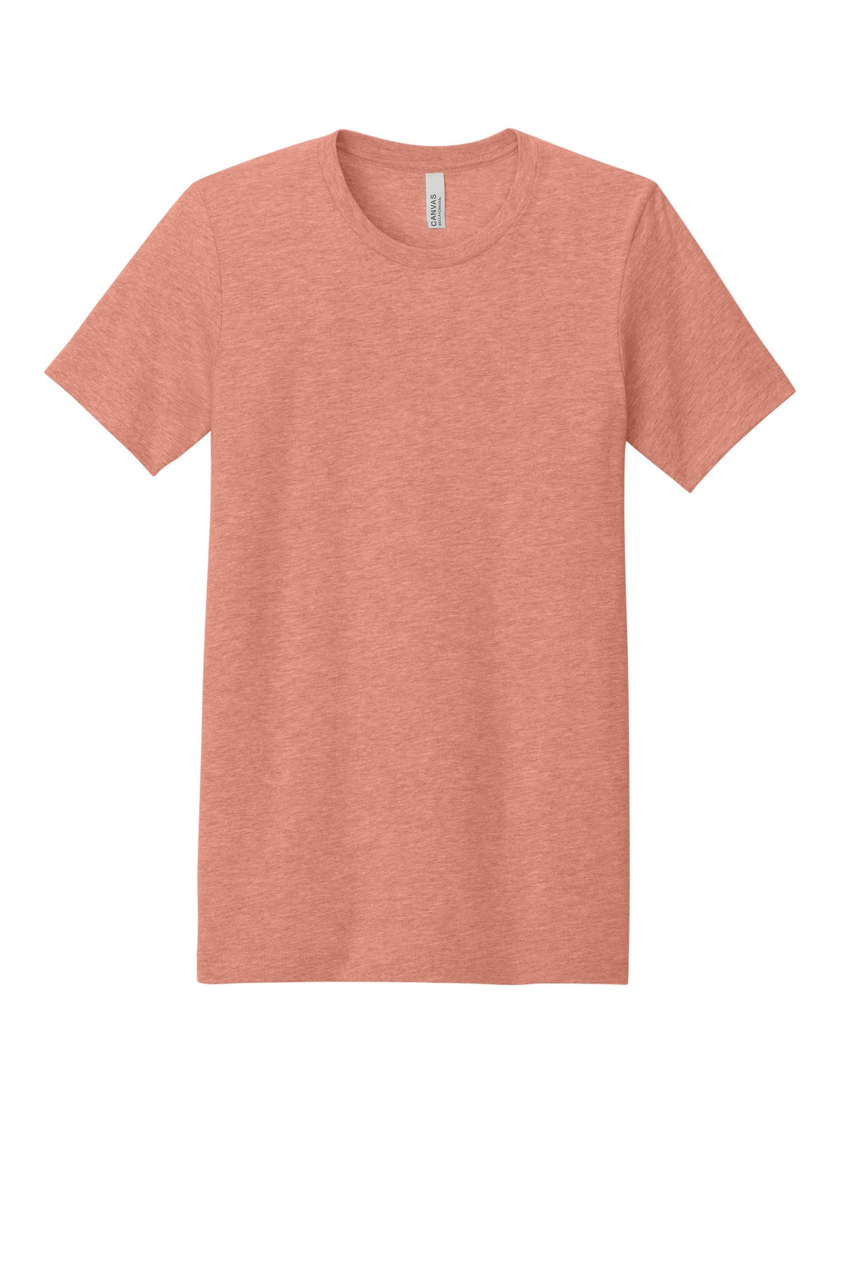 Front View of Ht Sunset BELLA+CANVAS Unisex Heather CVC Short Sleeve Tee. BC3001CVC
