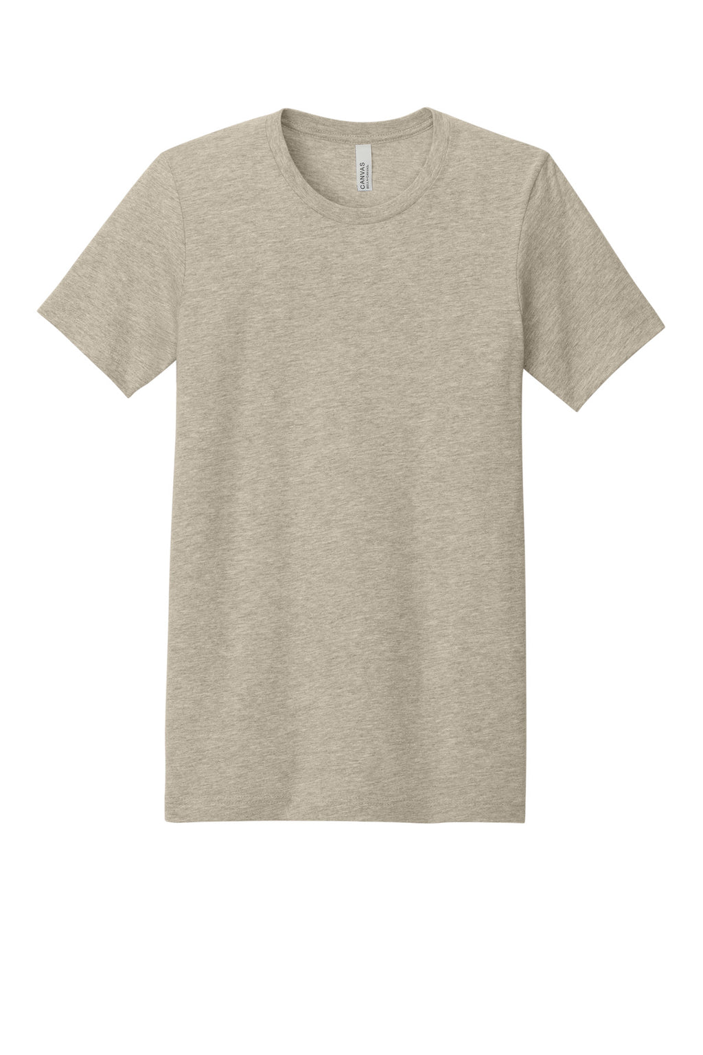 Front View of Ht Tan BELLA+CANVAS Unisex Heather CVC Short Sleeve Tee. BC3001CVC