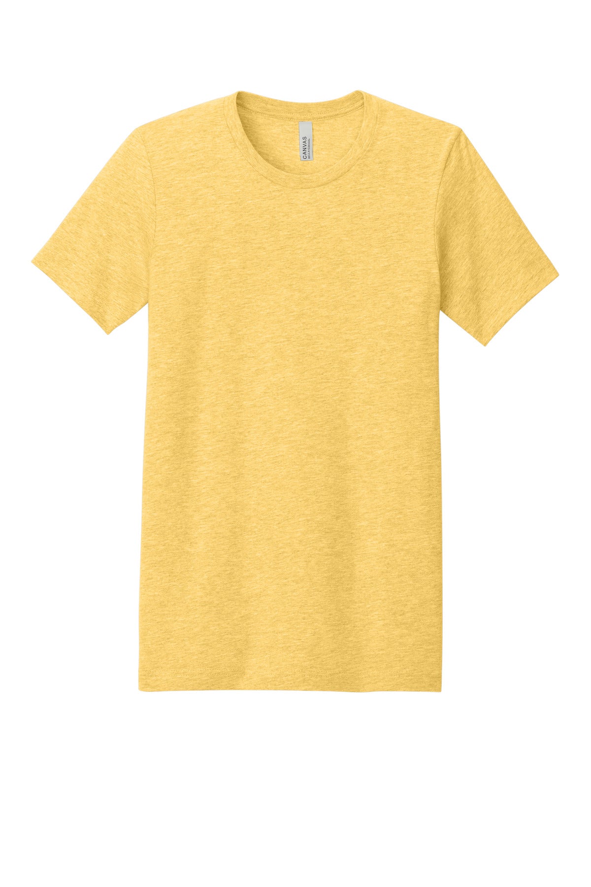Front View of Ht Yellow Gold BELLA+CANVAS Unisex Heather CVC Short Sleeve Tee. BC3001CVC
