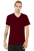 Front View of HtCardinal BELLA+CANVAS Unisex Heather CVC V-Neck Tee BC3005CVC