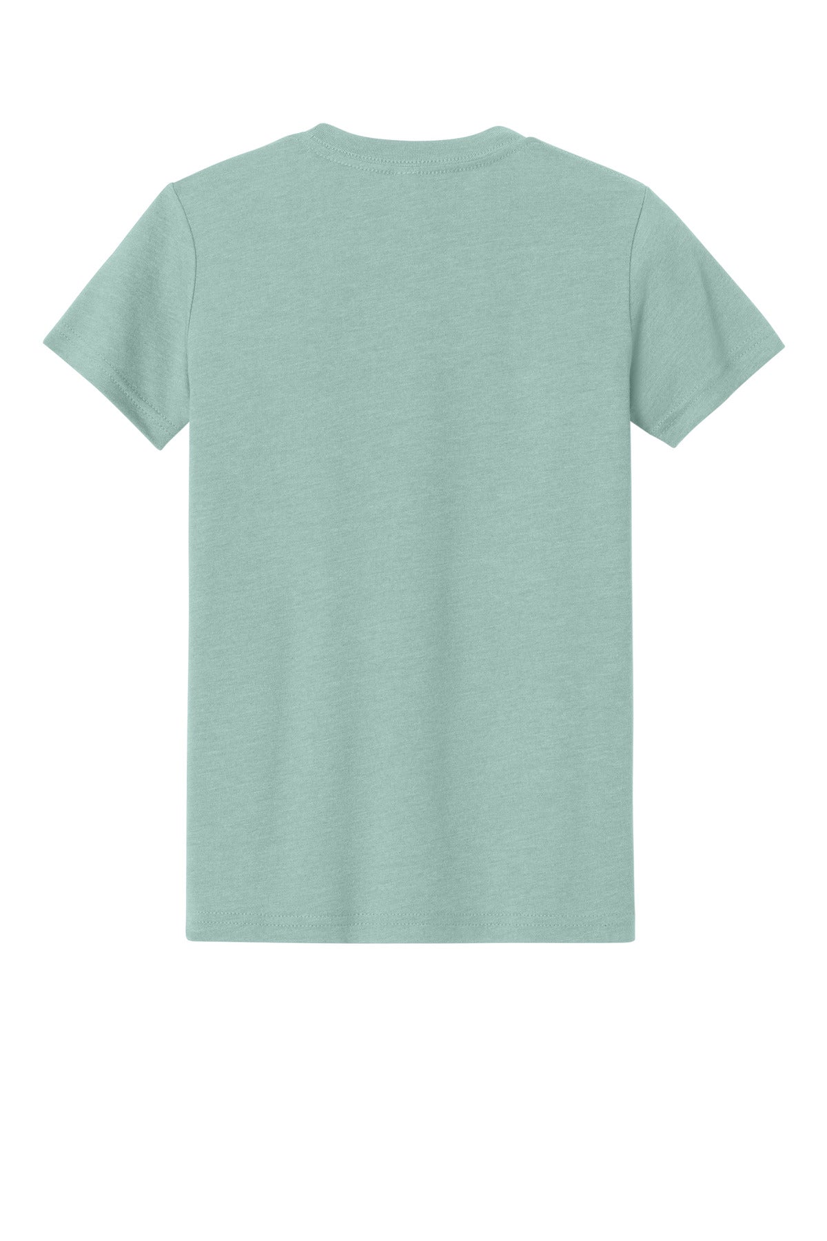 Front View of HtDustyBl BELLA+CANVAS Youth Heather CVC Tee BC3001YCVC