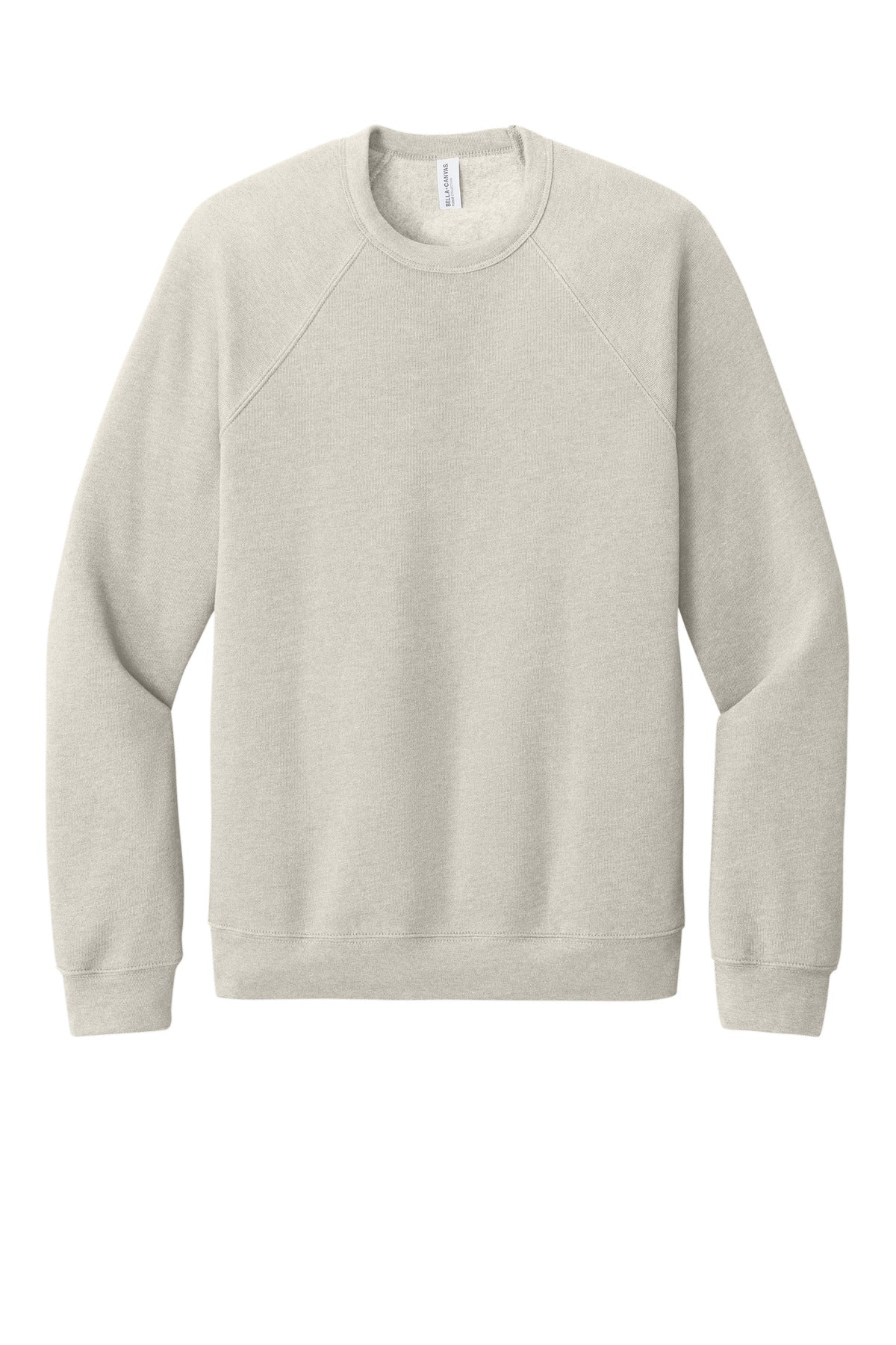 Front View of HthrDust BELLA+CANVAS Unisex Sponge Fleece Raglan Sweatshirt. BC3901