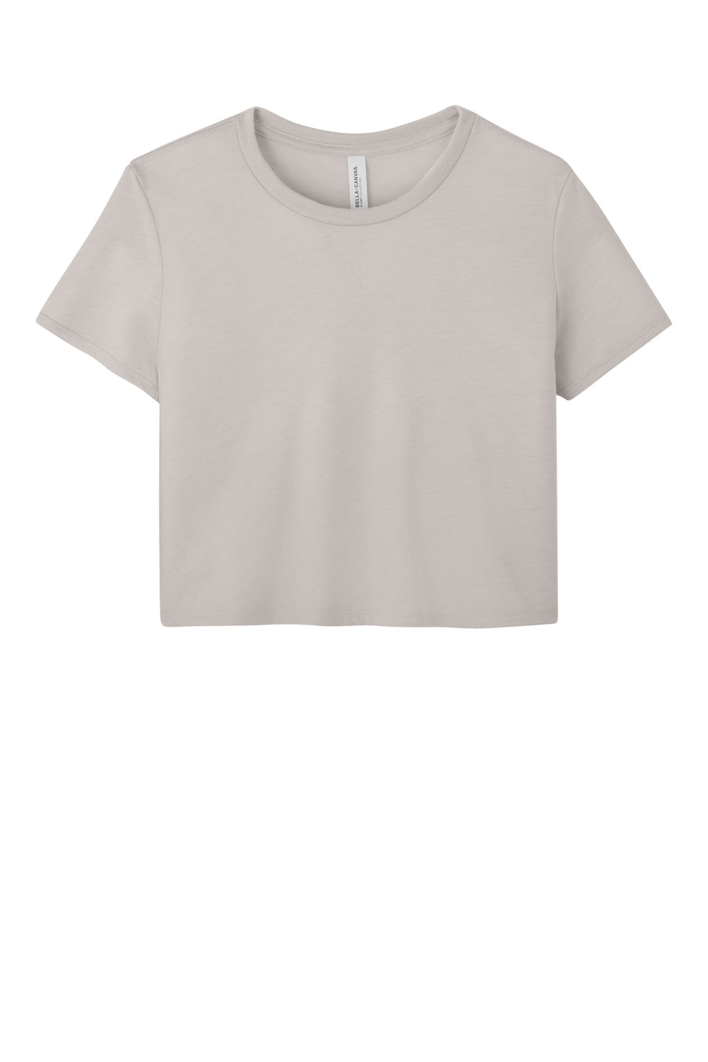 Front View of HthrDust BELLA+CANVAS Women's Flowy Cropped Tee BC8882