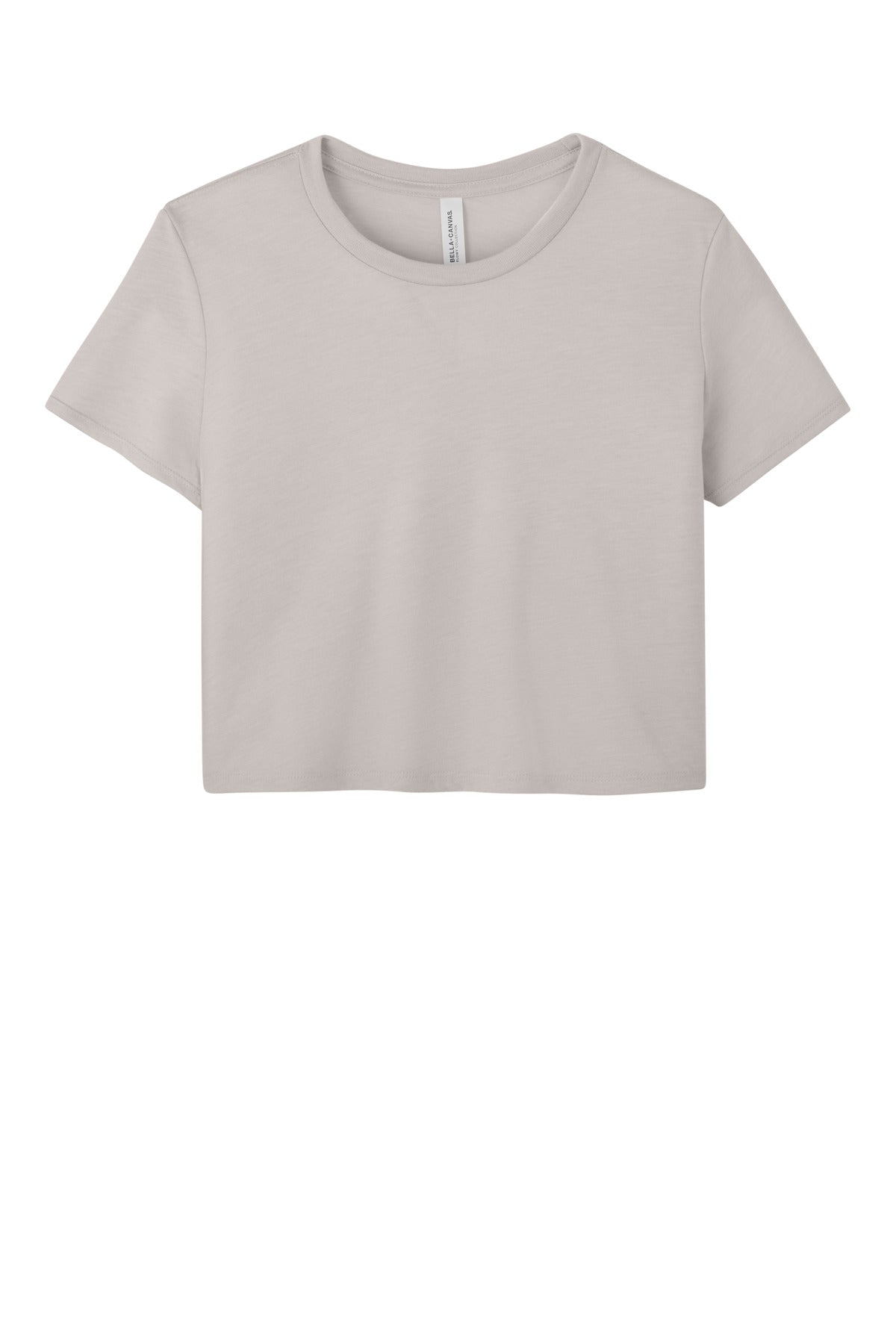 Front View of HthrDust BELLA+CANVAS Women's Flowy Cropped Tee BC8882