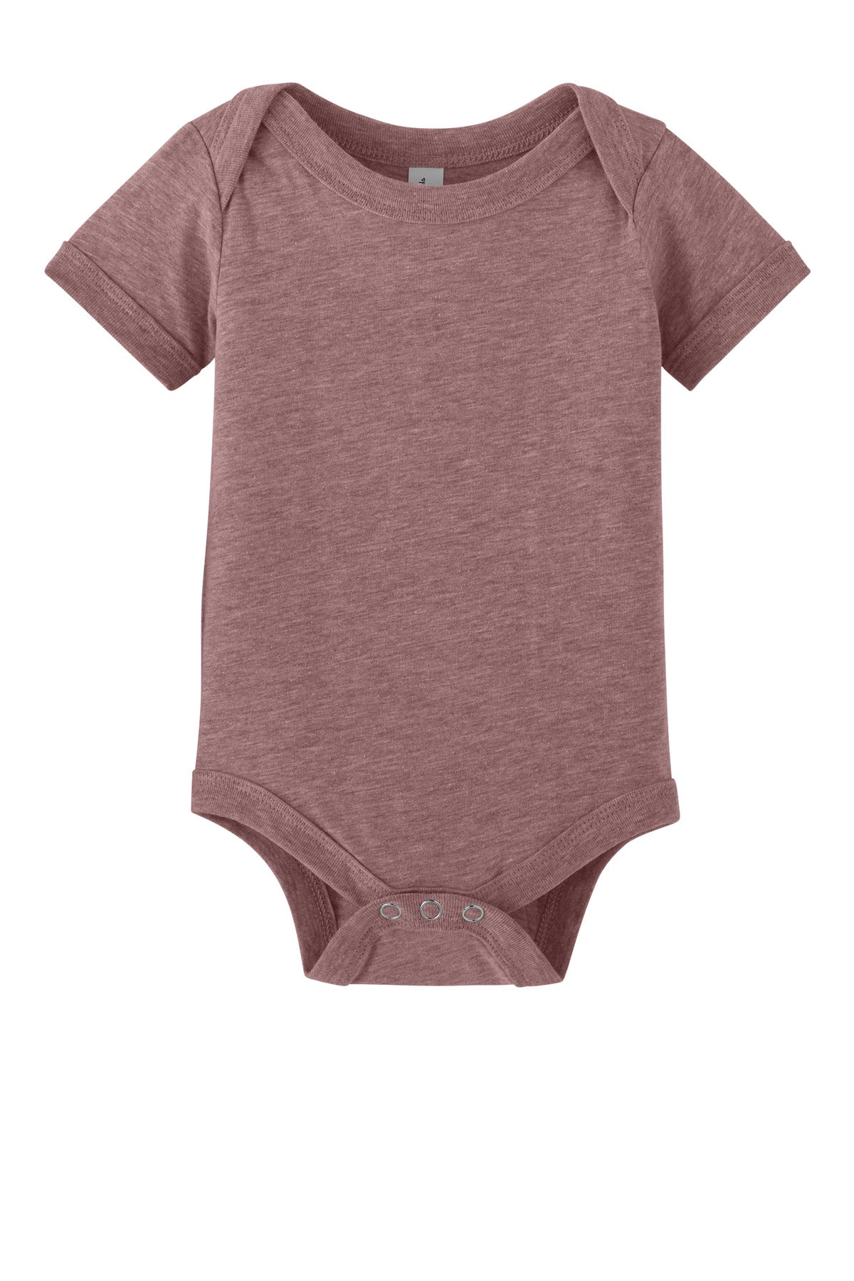 Front View of HthrMauve BELLA+CANVAS Infant Jersey Short Sleeve One Piece BC100B