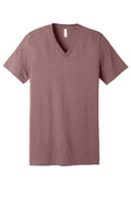 Front View of HthrMauve BELLA+CANVAS Unisex Heather CVC V-Neck Tee BC3005CVC