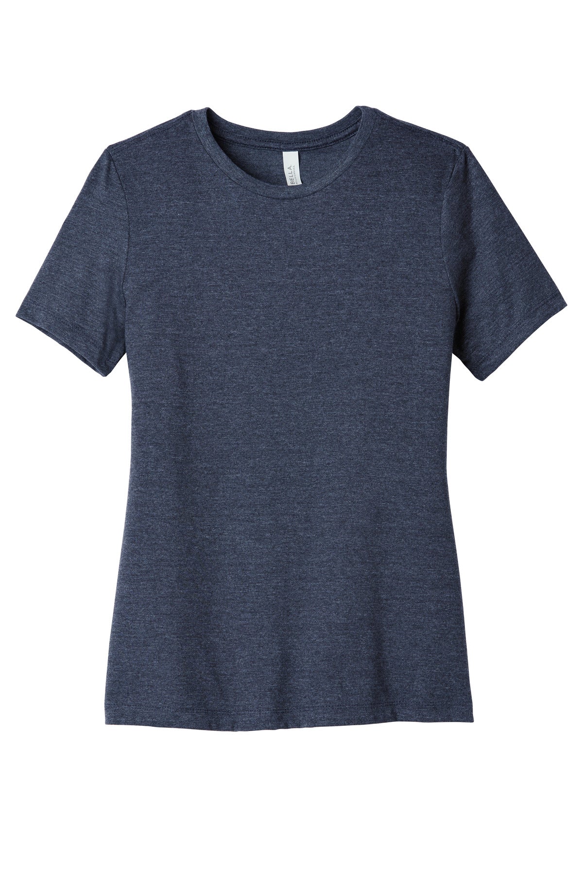 Front View of HthrNavy BELLA+CANVAS Women's Relaxed CVC Tee BC6400CVC
