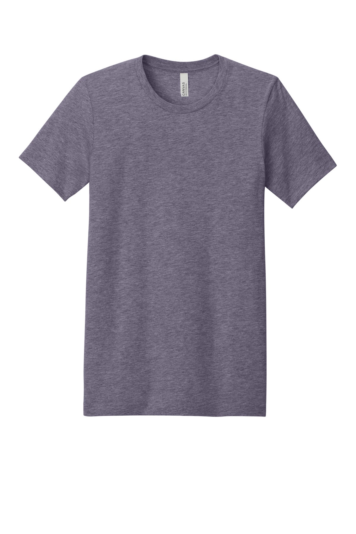 Front View of HthrPurple BELLA+CANVAS Unisex Heather CVC Short Sleeve Tee. BC3001CVC
