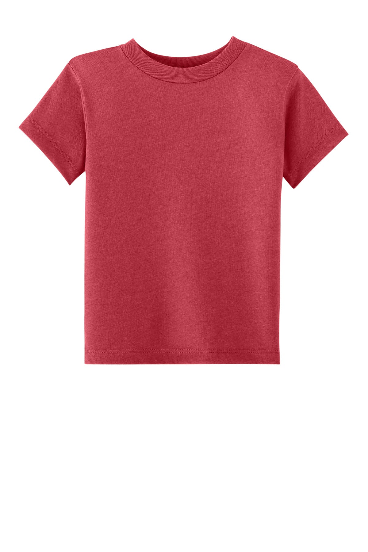 Front View of HthrRed BELLA+CANVAS Toddler Short Sleeve Tee BC3001T