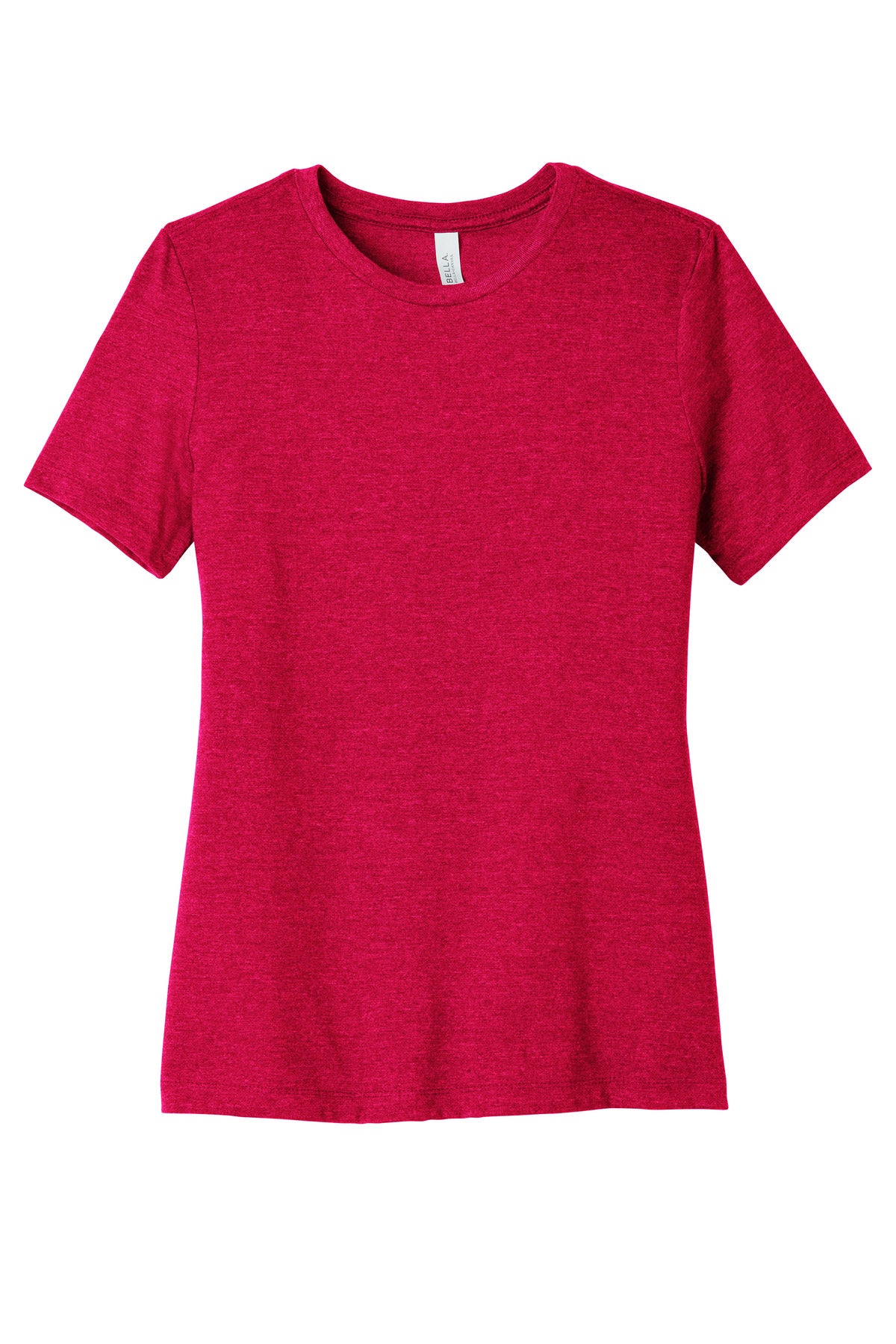 Front View of HthrRed BELLA+CANVAS Women's Relaxed CVC Tee BC6400CVC