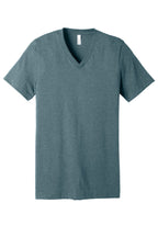 Front View of HthrSlate BELLA+CANVAS Unisex Heather CVC V-Neck Tee BC3005CVC