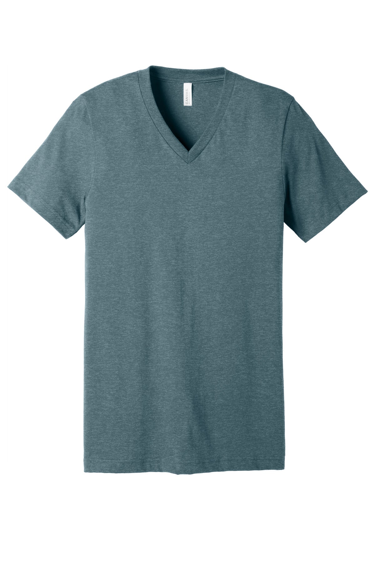 Front View of HthrSlate BELLA+CANVAS Unisex Heather CVC V-Neck Tee BC3005CVC