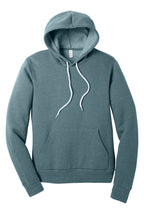 Front View of HthrSlate BELLA+CANVAS Unisex Sponge Fleece Pullover Hoodie. BC3719