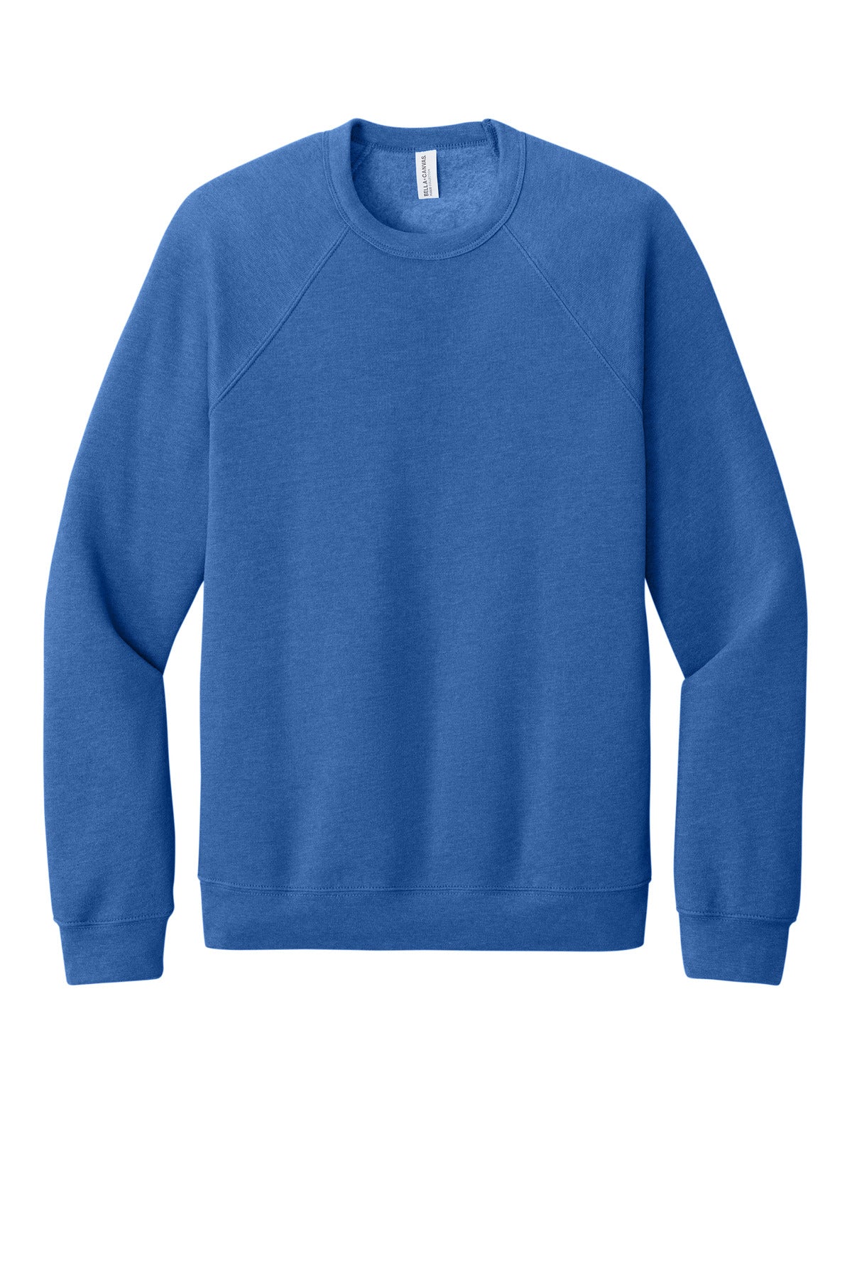 Front View of HthrTRRoy BELLA+CANVAS Unisex Sponge Fleece Raglan Sweatshirt. BC3901