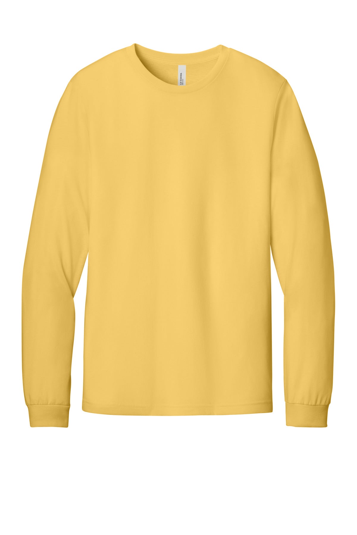 Front View of HthYlwGold BELLA+CANVAS Unisex Heather CVC Long Sleeve Tee BC3501CVC