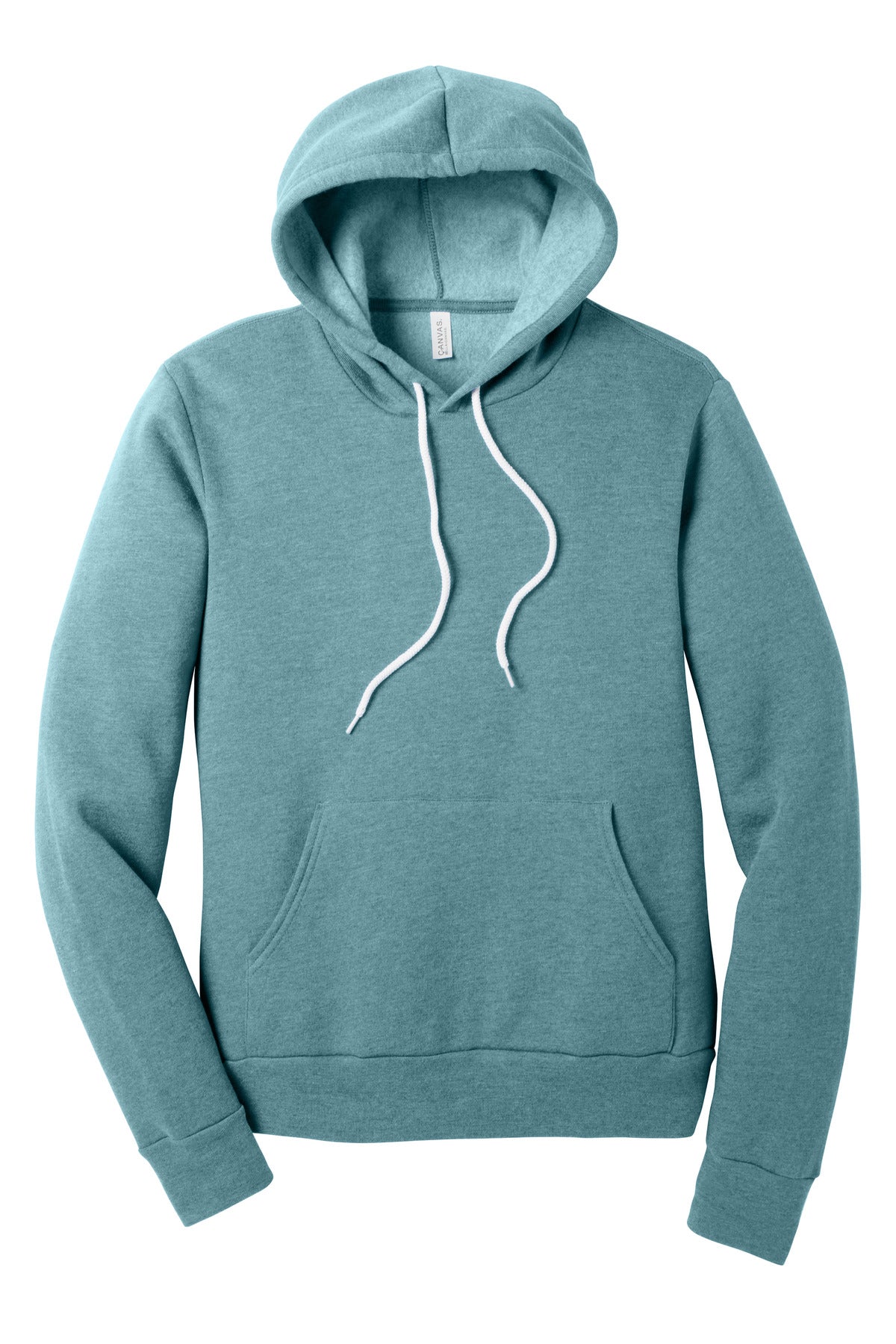 Front View of HtrBluLagn BELLA+CANVAS Unisex Sponge Fleece Pullover Hoodie. BC3719