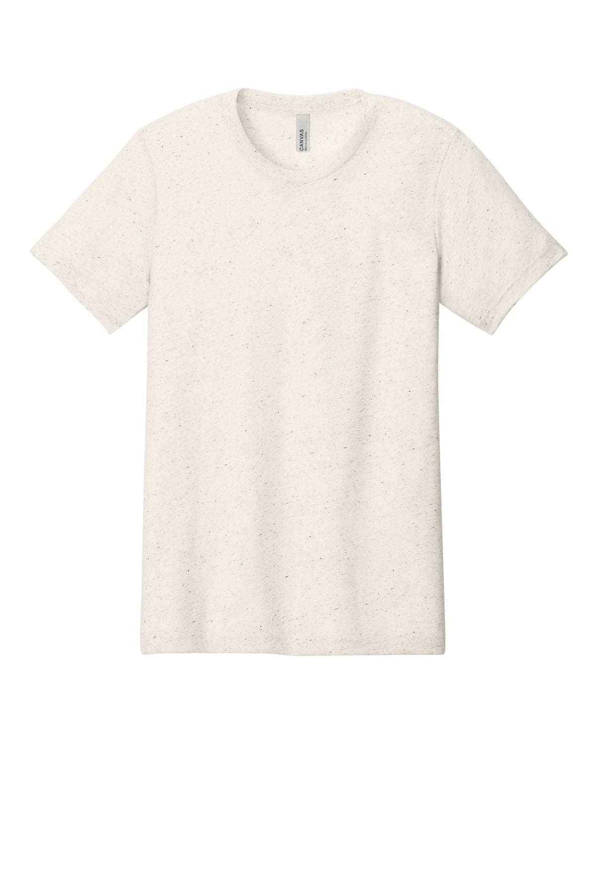 Front View of HtrNatural BELLA+CANVAS Unisex Heather CVC Short Sleeve Tee. BC3001CVC