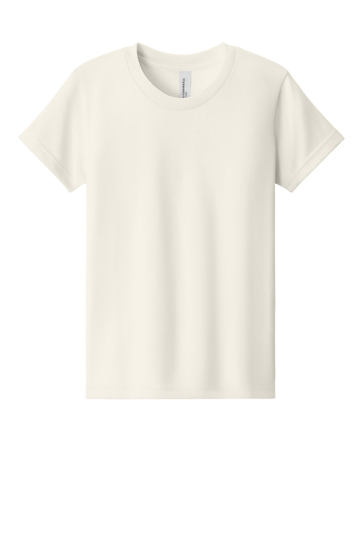 Front View of HtrNatural BELLA+CANVAS Youth Heather CVC Tee BC3001YCVC