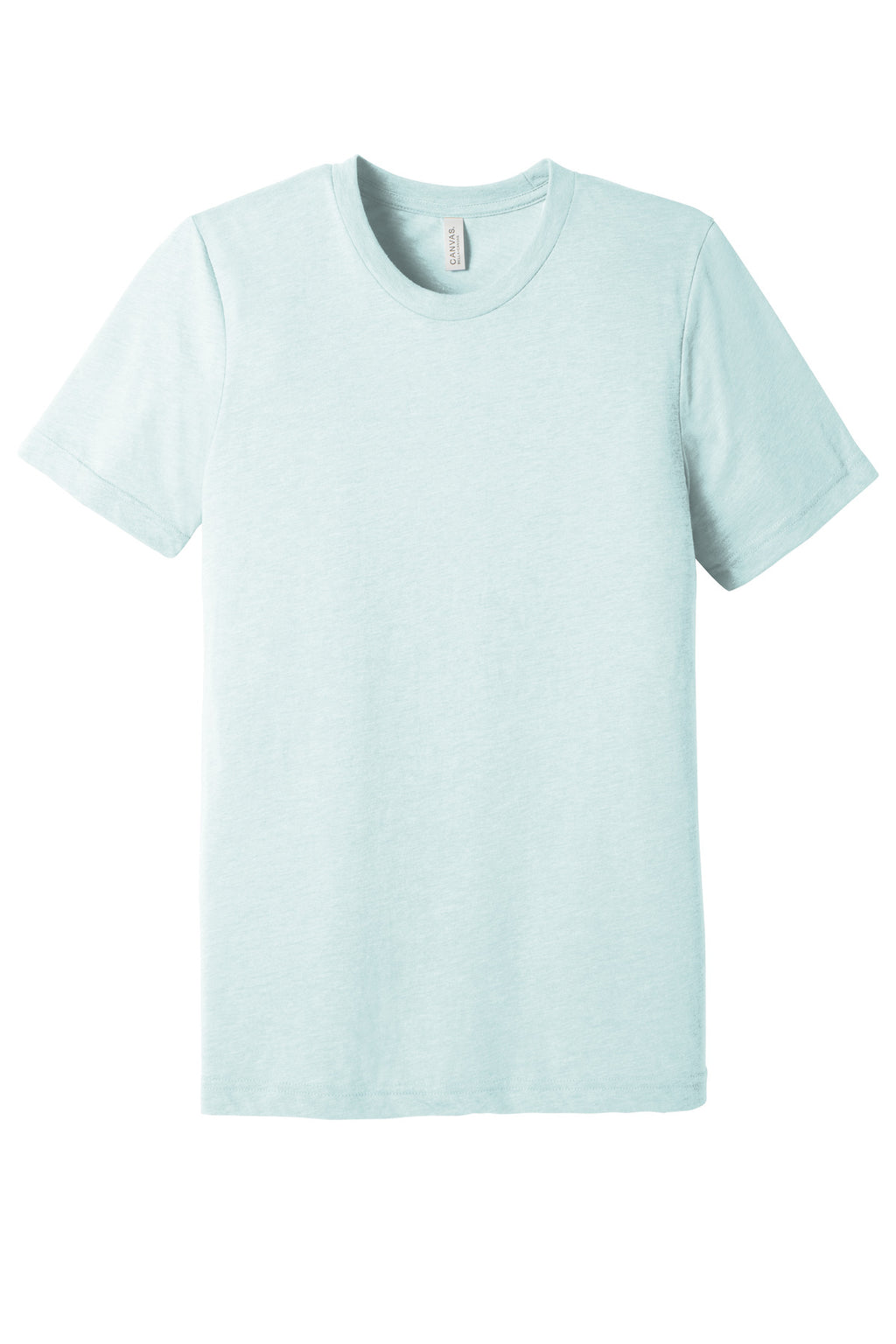 Front View of Ice Blue TB BELLA+CANVAS Unisex Triblend Short Sleeve Tee. BC3413