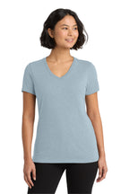Front View of ILikeUBlue Allmade Women's Tri-Blend V-Neck Tee AL2018